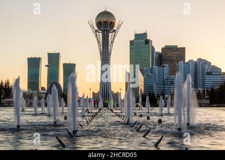 ASTANA, KAZAKHSTAN - JULY 8, 2018: Skyline of Astana now Nur-Sultan , capital of Kazakhstan Stock Photo