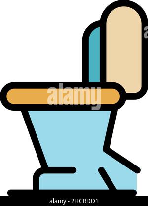 Toilet sewerage icon. Outline toilet sewerage vector icon color flat isolated Stock Vector
