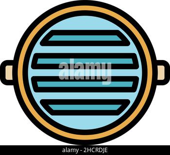 Sewage manhole icon. Outline sewage manhole vector icon color flat isolated Stock Vector