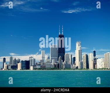 United States. Illinois. Chicago. City skyline from Lake Michigan. Stock Photo