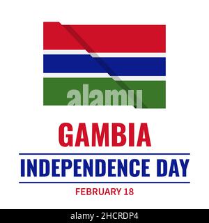 Gambia Independence Day banner. National holiday celebrated on February 18. Vector template for typography poster, greeting card, flyer, etc. Stock Vector