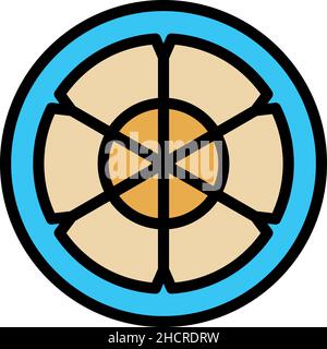 Water manhole icon. Outline water manhole vector icon color flat isolated Stock Vector