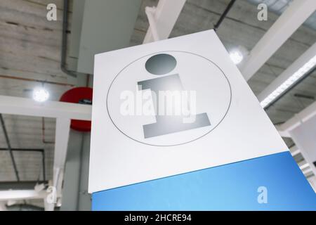 Help desk, Information sign at airport for tourist Stock Photo