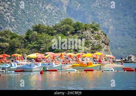 Blue Lagoon Beach, Oludeniz, Mugla Province, Republic of Türkiye Stock Photo