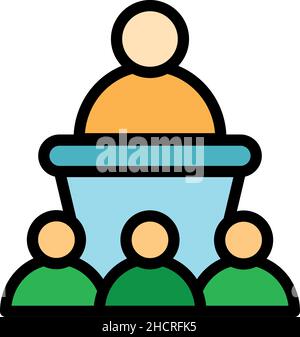 Public authority icon. Outline public authority vector icon color flat isolated Stock Vector