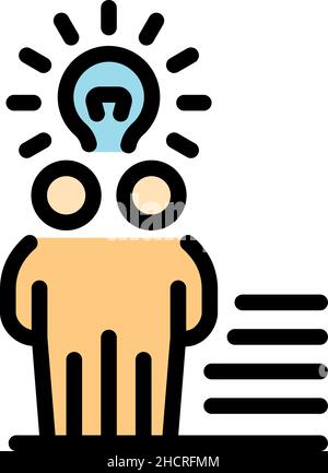 Authority influence icon. Outline authority influence vector icon color flat isolated Stock Vector