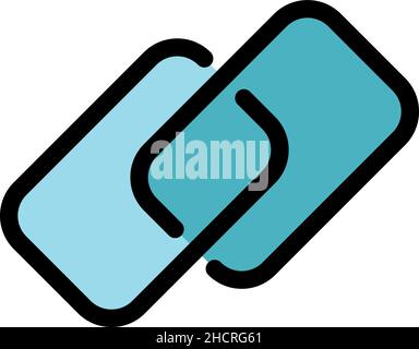 Share chain link icon. Outline share chain link vector icon color flat isolated Stock Vector