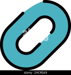 Attach link icon. Outline attach link vector icon color flat isolated Stock Vector