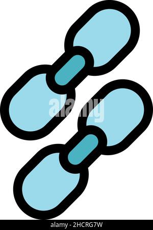 Add link icon. Outline add link vector icon color flat isolated Stock Vector