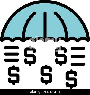 Insurance money icon. Outline insurance money vector icon color flat isolated Stock Vector