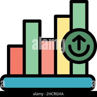 Growth market icon. Outline growth market vector icon color flat isolated Stock Vector