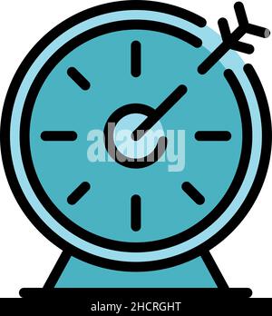 Working hours icon. Outline working hours vector icon color flat isolated Stock Vector