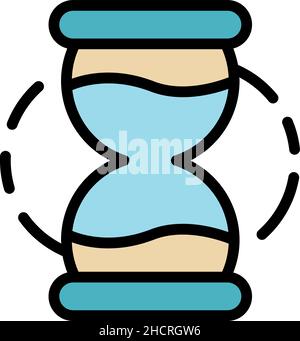 Legal flexible hour icon. Outline legal flexible hour vector icon color flat isolated Stock Vector
