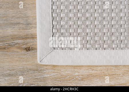 Knitted hemp fabric. on a wooden table background Stock Photo