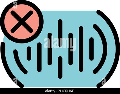 Sound recognition icon. Outline sound recognition vector icon color flat isolated Stock Vector