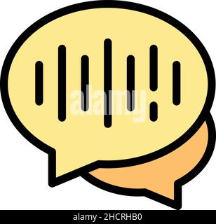 Speech recognition icon. Outline speech recognition vector icon color flat isolated Stock Vector