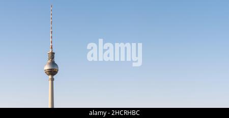 The TV Tower ddr on the Alexanderplatz in Berlin, Germany. copyspace for your individual text. Banner size Stock Photo