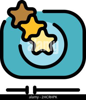 Retweet icon. Outline retweet vector icon color flat isolated Stock Vector