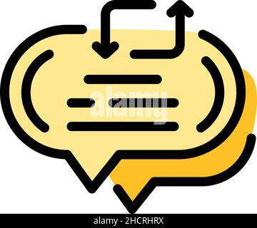 Repost chat icon. Outline repost chat vector icon color flat isolated Stock Vector