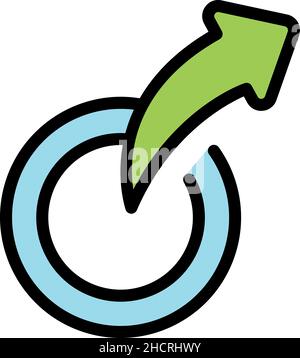 Respond button icon. Outline respond button vector icon color flat isolated Stock Vector