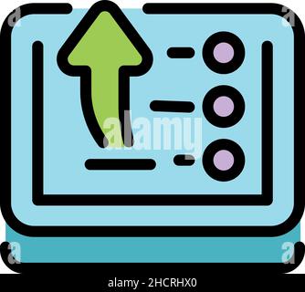 Reply message icon. Outline reply message vector icon color flat isolated Stock Vector