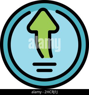 Repost arrow icon. Outline repost arrow vector icon color flat isolated Stock Vector
