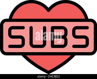 Favourite subscribe icon. Outline favourite subscribe vector icon color flat isolated Stock Vector