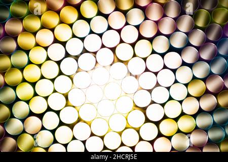 colorful light Drinking straws Stock Photo