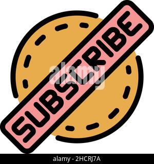 Social network subscribe icon. Outline social network subscribe vector icon color flat isolated Stock Vector