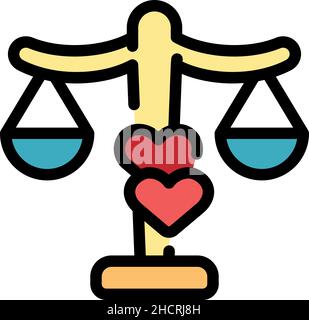 Self-esteem balance icon. Outline self-esteem balance vector icon color flat isolated Stock Vector
