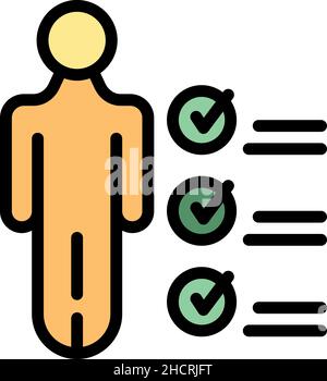 Project member icon. Outline project member vector icon color flat isolated Stock Vector