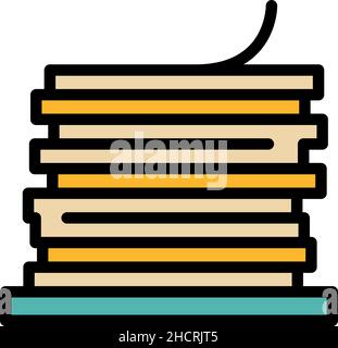 Paper stock icon. Outline paper stock vector icon color flat isolated Stock Vector