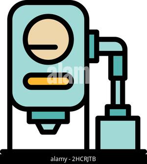 Paper production factory icon. Outline paper production factory vector icon color flat isolated Stock Vector