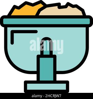 Manufacturing of paper icon. Outline manufacturing of paper vector icon color flat isolated Stock Vector