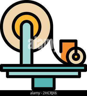 Paper production machine icon. Outline paper production machine vector icon color flat isolated Stock Vector