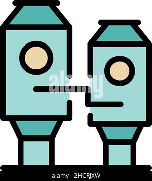 Paper production container icon. Outline paper production container vector icon color flat isolated Stock Vector
