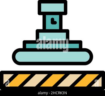 Press paper machine icon. Outline press paper machine vector icon color flat isolated Stock Vector