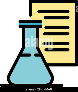 Flask milk icon. Outline flask milk vector icon color flat isolated Stock Vector