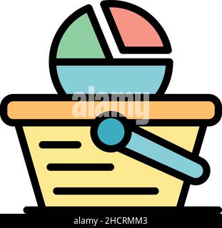 Shopping segmentation icon. Outline shopping segmentation vector icon color flat isolated Stock Vector