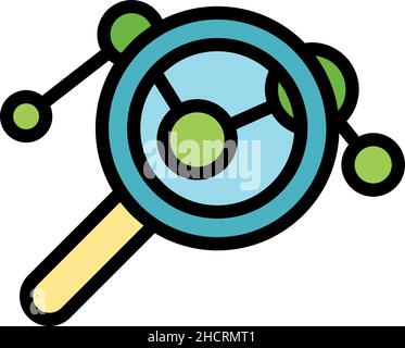 Market target audience icon. Outline market target audience vector icon color flat isolated Stock Vector