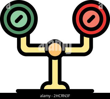 Tram lights icon. Outline tram lights vector icon color flat isolated Stock Vector