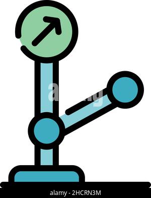 Railway indicator icon. Outline railway indicator vector icon color flat isolated Stock Vector