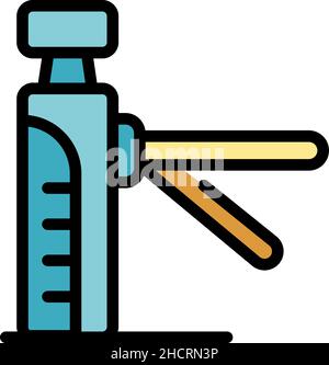 Turnstile gate icon. Outline turnstile gate vector icon color flat isolated Stock Vector