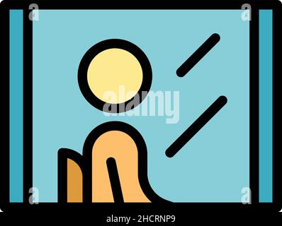 Window passenger icon. Outline window passenger vector icon color flat isolated Stock Vector