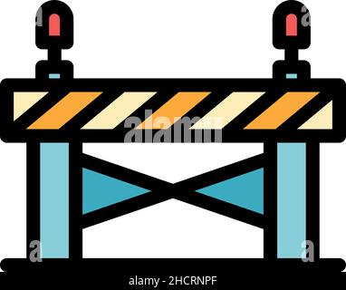 Borderline road icon. Outline borderline road vector icon color flat isolated Stock Vector