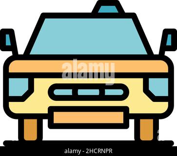 Airport transfer car icon. Outline airport transfer car vector icon color flat isolated Stock Vector