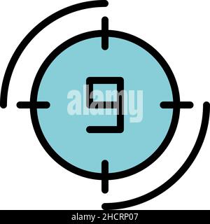 Movie countdown icon. Outline movie countdown vector icon color flat isolated Stock Vector