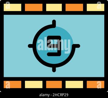 Clip countdown icon. Outline clip countdown vector icon color flat isolated Stock Vector