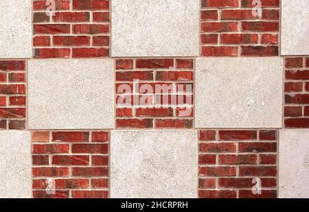 Background image with square brick figures in the wall Stock Photo
