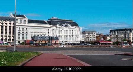 Trouville, France - August 6, 2021: The Casino building in Trouville, Normandy, France. Stock Photo